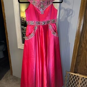 Elegant Pink Kids Dress with Embellishments